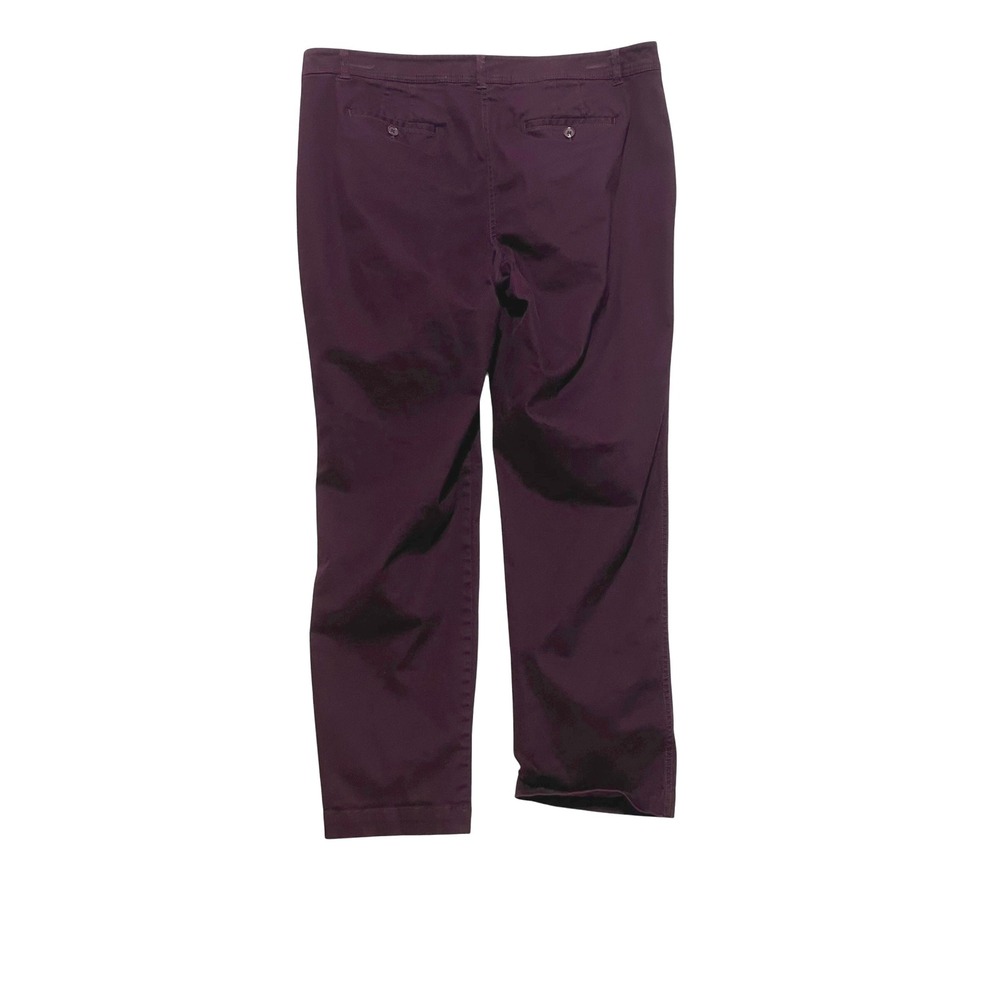 Talbots Womens Ankle Pants 16 Maroon Chinos Casual Stretch Comfort‎ Fit Preppy